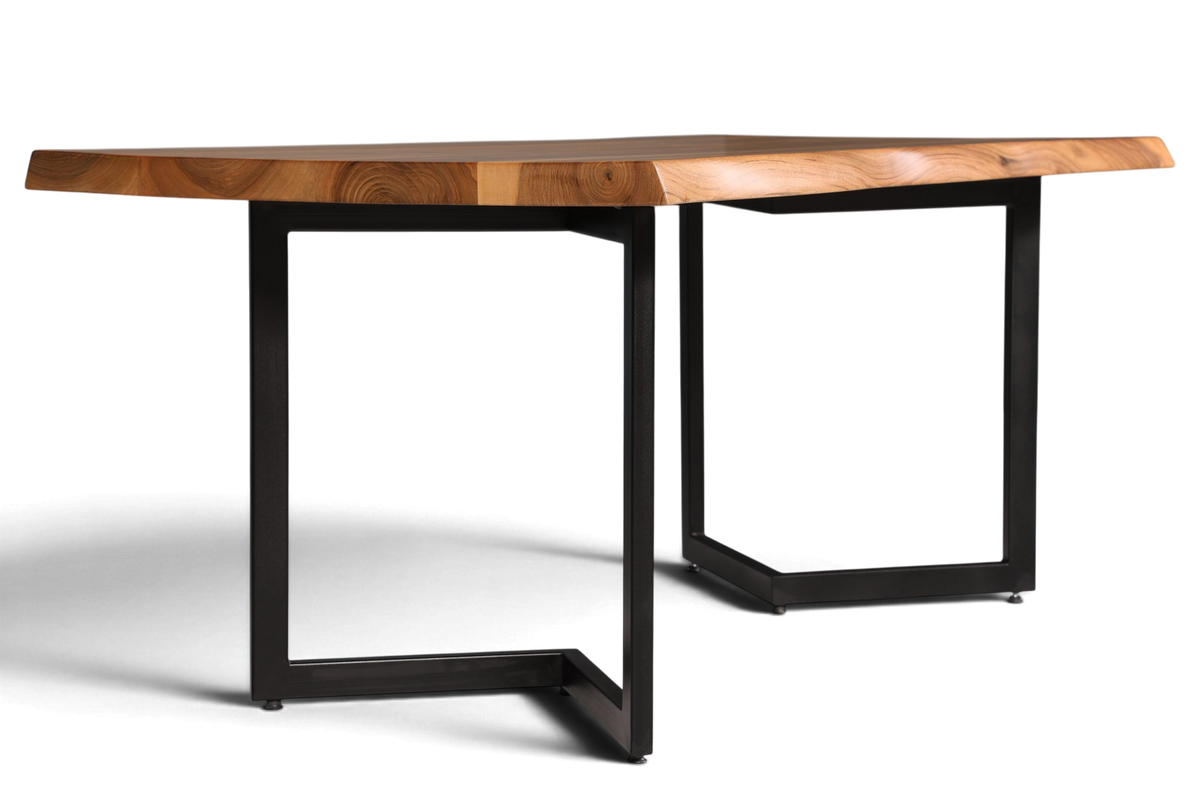 Beeindruckender Nussbaum Tisch 180cm-95cm Esszimmer Tisch Baumkanten Platte massiv Holz Küchentisch
