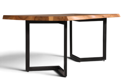 Beeindruckender Nussbaum Tisch 180cm-95cm Esszimmer Tisch Baumkanten Platte massiv Holz Küchentisch