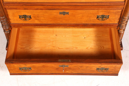 F972 Finish cm Traumhafte Louis Philippe Kommode mit Spiegelaufsatz Gründerzeit Holz Schrank Antik Flurschrank um 1880