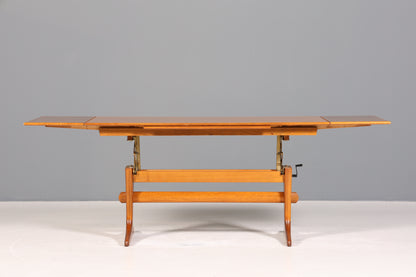 Wunderschöner Mid Century Couchtisch Teak Danish Retro Ablagetisch ausziehbarer höhenverstellbar Vintage Coffee Table 70er Jahre Wohnzimmertisch