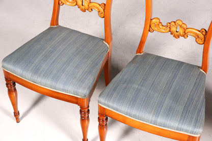 4x Traumhafte Stühle im Biedermeier Stil Antik Stuhl Set Louis Philippe Küchenstühle Esszimmer Stühle