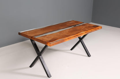 Traumhafter Epoxidharz Tisch 160-90cm Nussbaum Esszimmer Tisch Epoxy Küchentisch