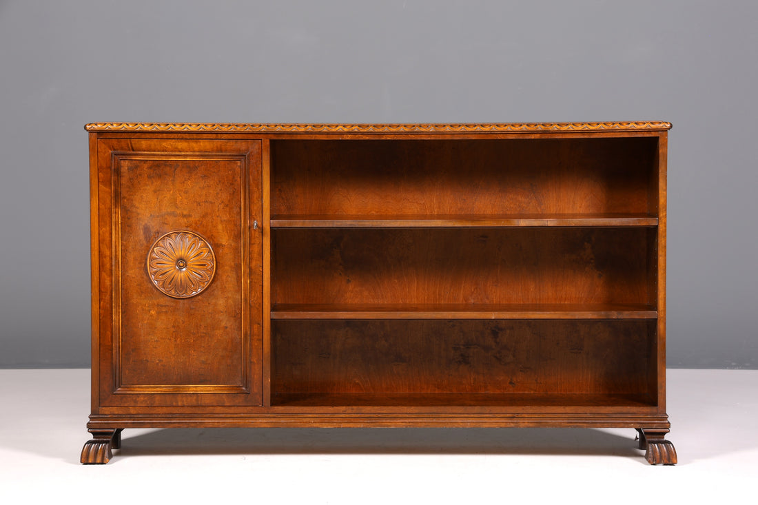 Dreamlike Neo-Renaissance bookcase, antique Gründerzeit shelf, cabinet, sideboard, gentleman&