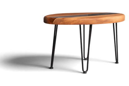 Einzigartiger Ovaler Epoxidharz Couchtisch Nussbaum River Coffee Table Wohnzimmer Tisch