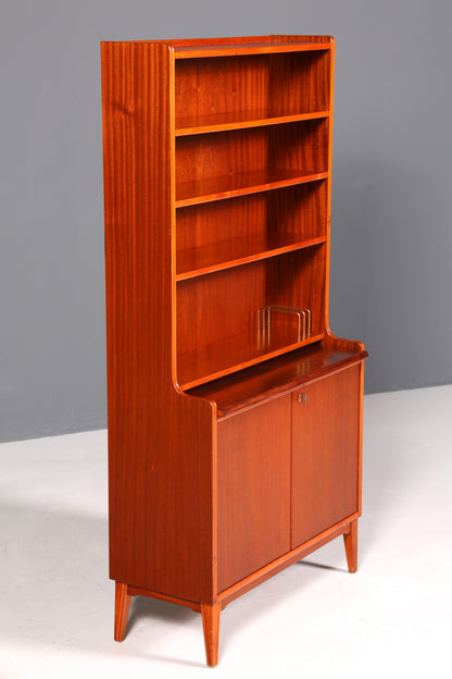 Wunderschöner Mid Century Schrank Bücherregal Vintage Sekretär Highboard Holz Regal
