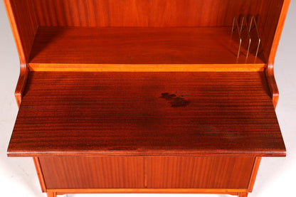 Wunderschöner Mid Century Schrank Bücherregal Vintage Sekretär Highboard Holz Regal