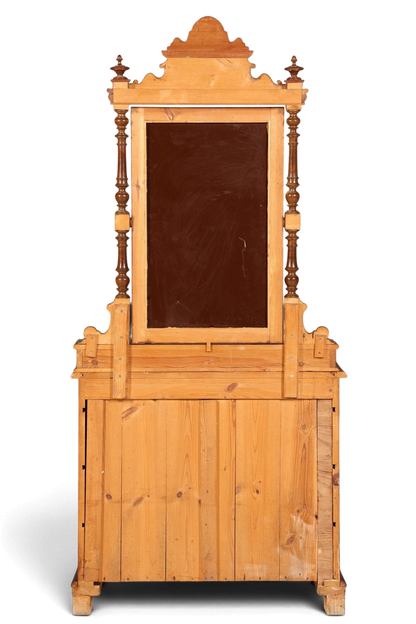 Edle Louis Philippe Kommode mit Spiegelaufsatz Gründerzeit Frisierkommode Holz Schrank Antik Flurschrank um 1880