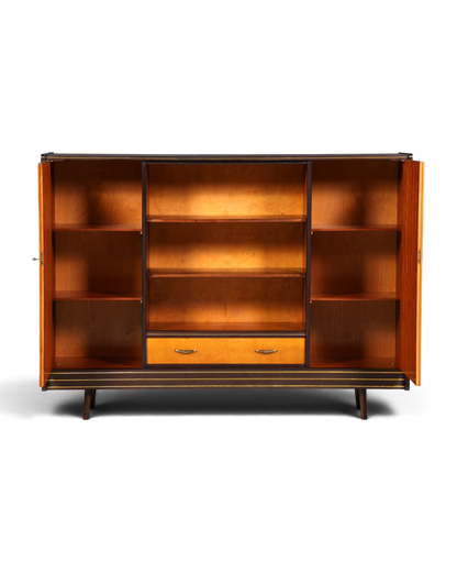 Wunderschöner Mid Century Schrank 60er Jahre Bücherregal Aktenschrank Rockabilly Wäscheschrank Regal Highboard