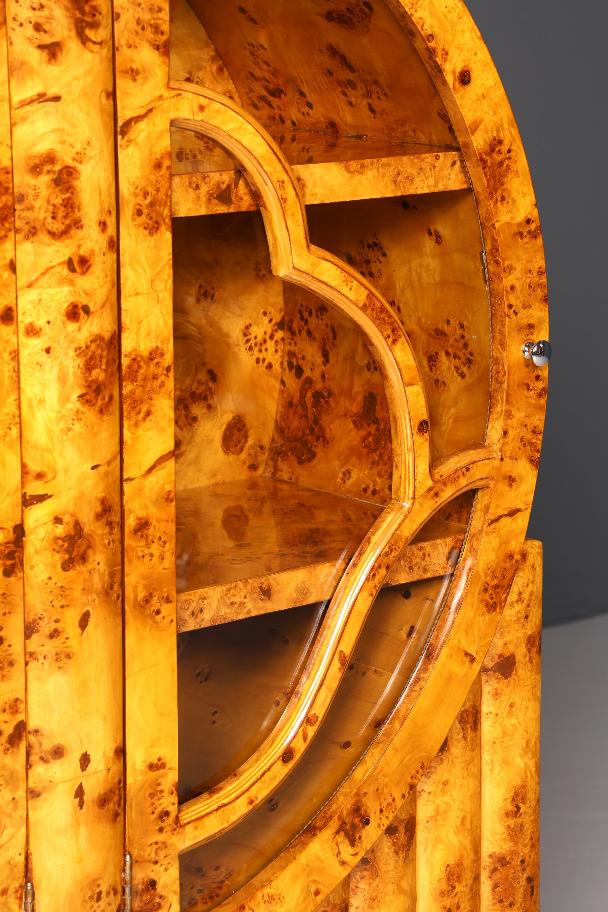 Beeindruckende Art Deco Design Vitrine Bücherregal Kult Regal Bookshelf Buchablage Regal Glasschrank