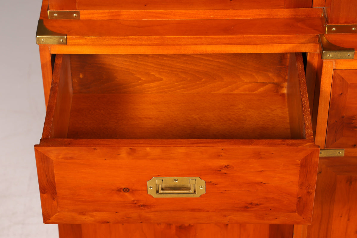 Beeindruckender Maritimer Englischer Vitrinenschrank Bibliothek Bücherschrank Anrichte Buffet Glasvitrine Antik Vintage