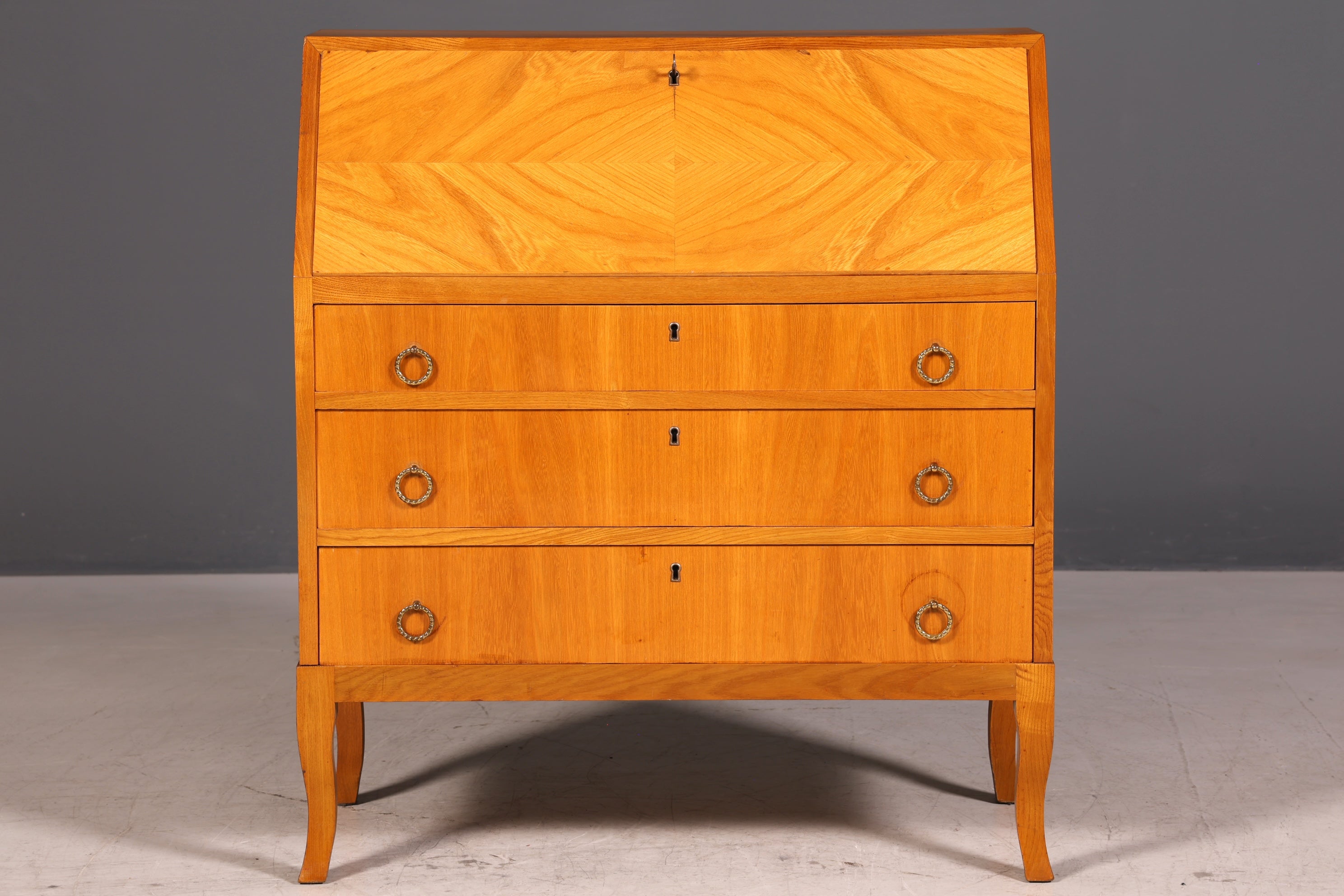 G677 Finish cm Schlichter Mid Century Sekretär Vintage Schreibmöbel echt Holz Kommode Office Secretary (Kopie)