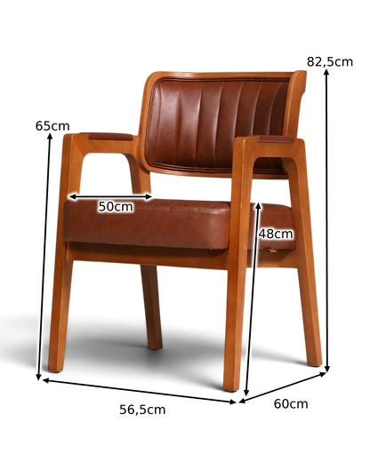 Noble armchair "LIMA" dining room chair with wickerwork in brown upholstered chair kitchen chair secretary chair