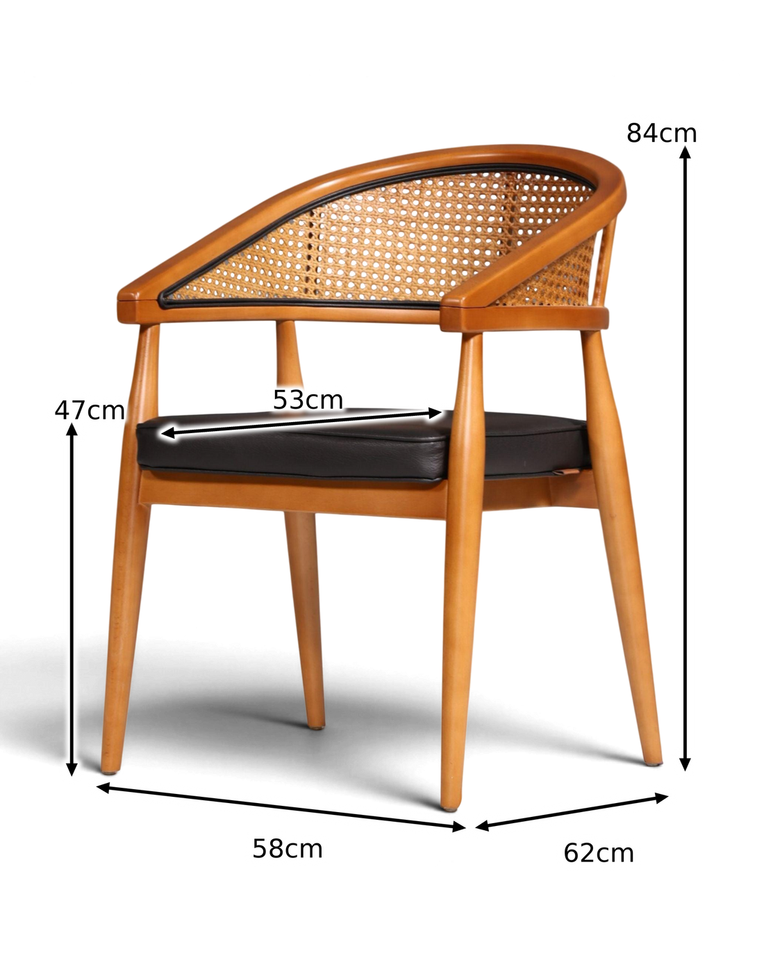 Noble wicker chair "Malibu Black" dining room chair in black armchair secretary chair kitchen chair 
