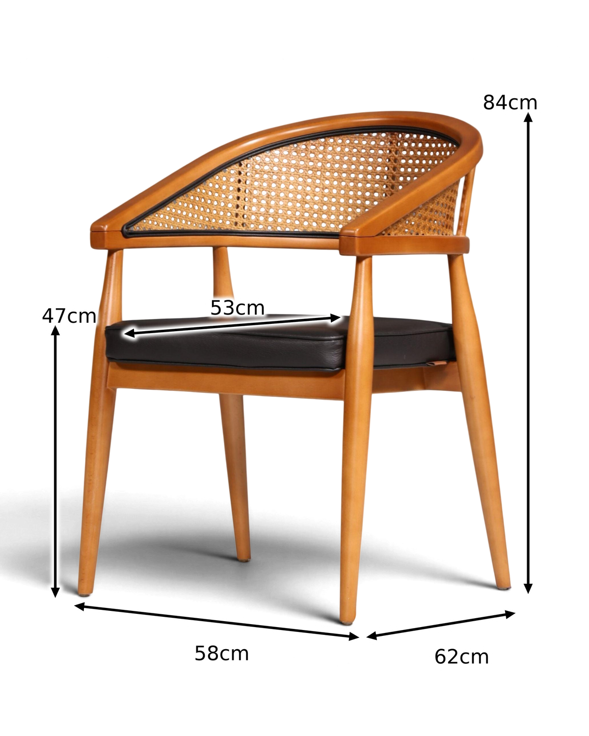 Noble wicker chair "Malibu Black" dining room chair in black armchair secretary chair kitchen chair 