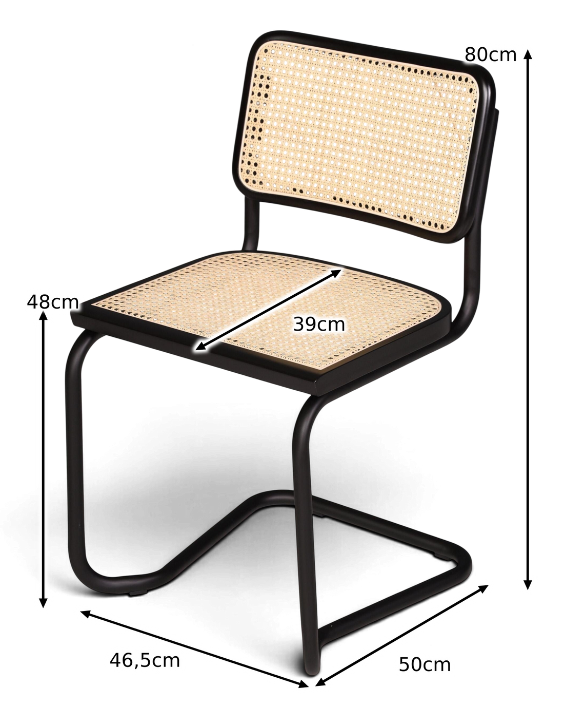 Milano Cantilever Black – Wicker &amp; black frame | Made in Italy