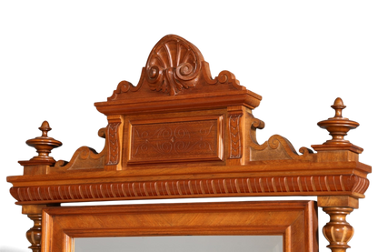 Edle Louis Philippe Kommode mit Spiegelaufsatz Gründerzeit Frisierkommode Holz Schrank Antik Flurschrank um 1880