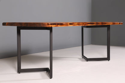 Edler Epoxidharz Tisch 220-90 cm Epoxy Nussbaum massiv Holz Esszimmer Tisch