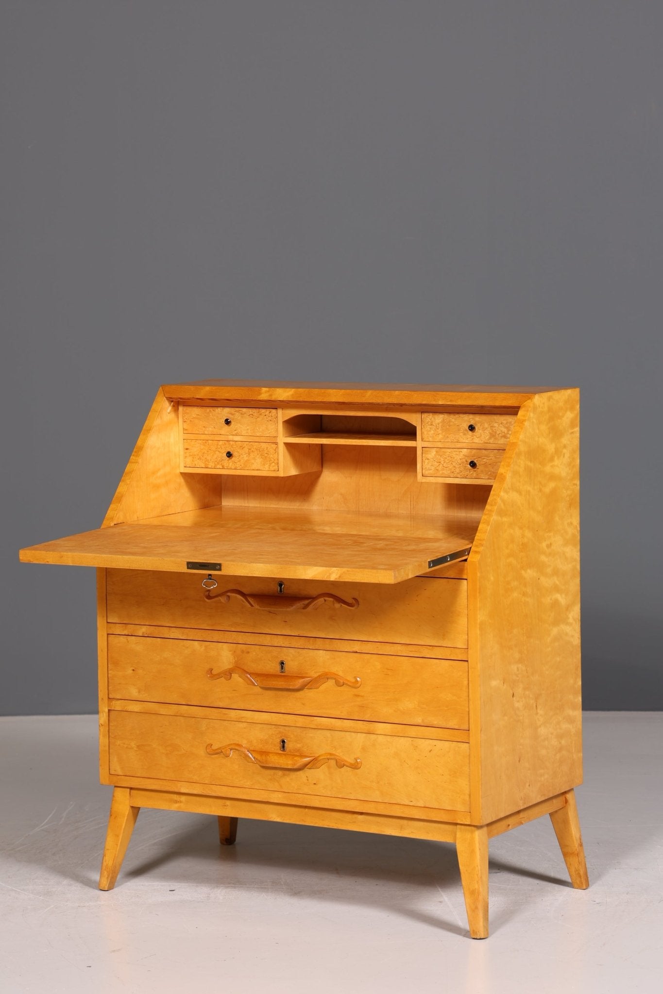 Edler Sekretär um 1930 Büro Kommode Kirschholz Sekretär Schreibtisch Kommode