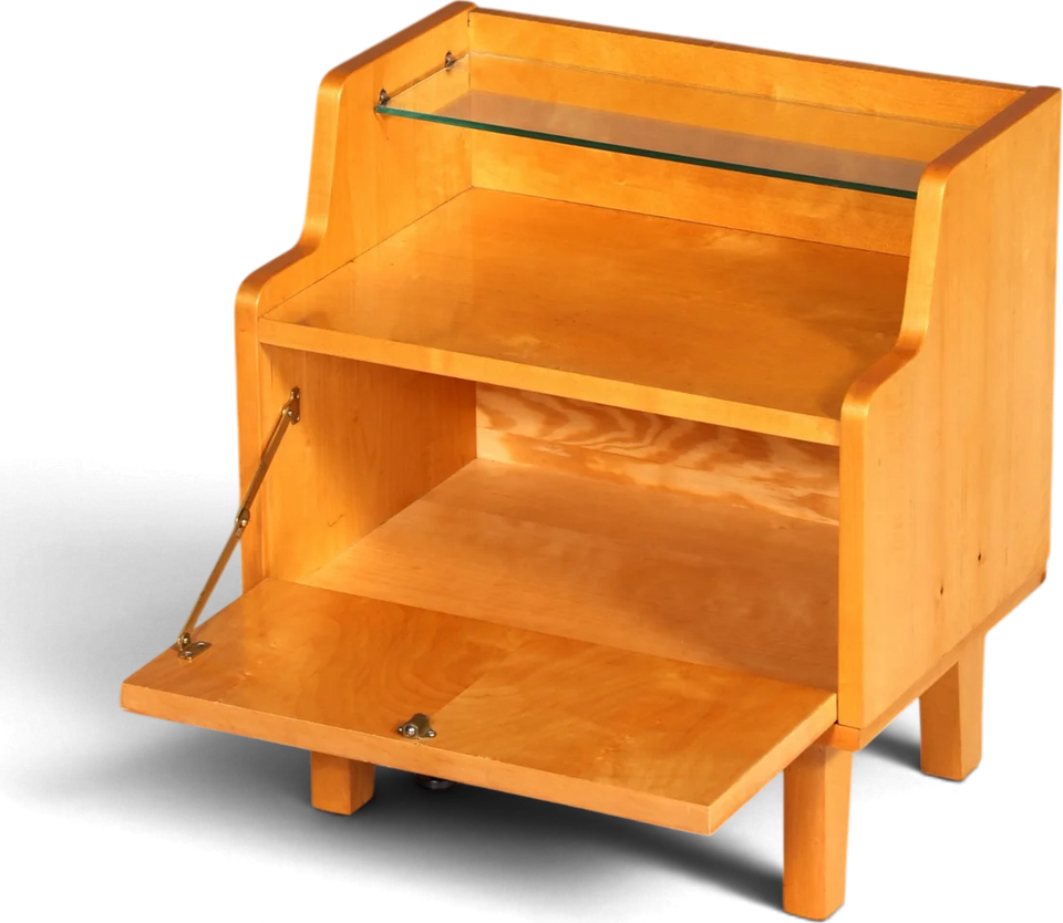 Bedside table with flap, mid-century Danish design