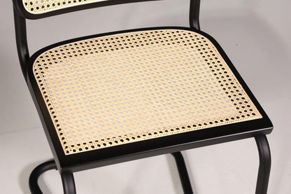 Freischwinger Stuhl &amp;quot;Milano&amp;quot; Made in Italy Schwarz Korbgeflecht Stuhl Wippstuhl Wiener Geflecht Küchenstuhl Sekretär Stuhl