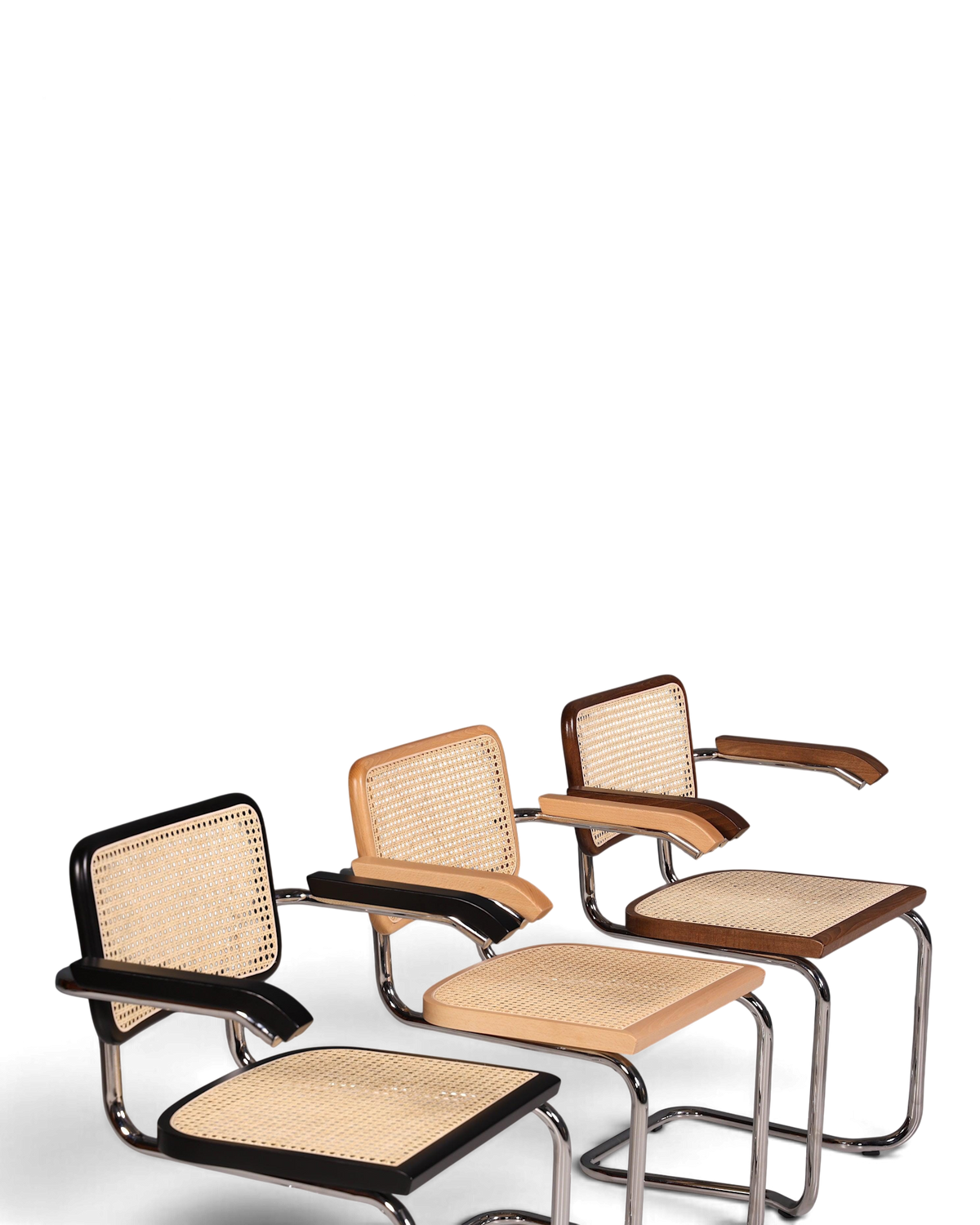Korbgeflecht Freischwinger Armlehnstuhl &amp;quot;Milano&amp;quot; Made in Italy Beige Wippstuhl Sekretär Stuhl Esszimmer Stuhl