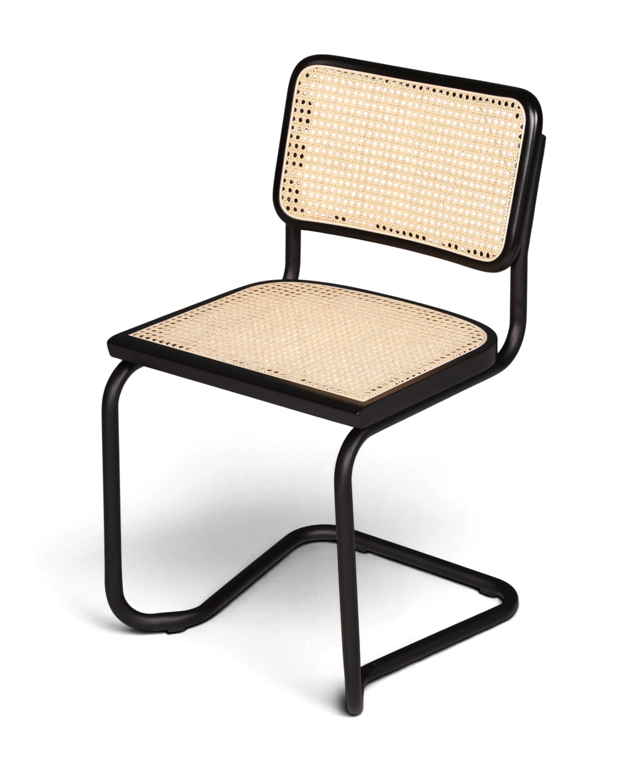 Freischwinger Stuhl &amp;quot;Milano&amp;quot; Made in Italy Schwarz Korbgeflecht Stuhl Wippstuhl Wiener Geflecht Küchenstuhl Sekretär Stuhl