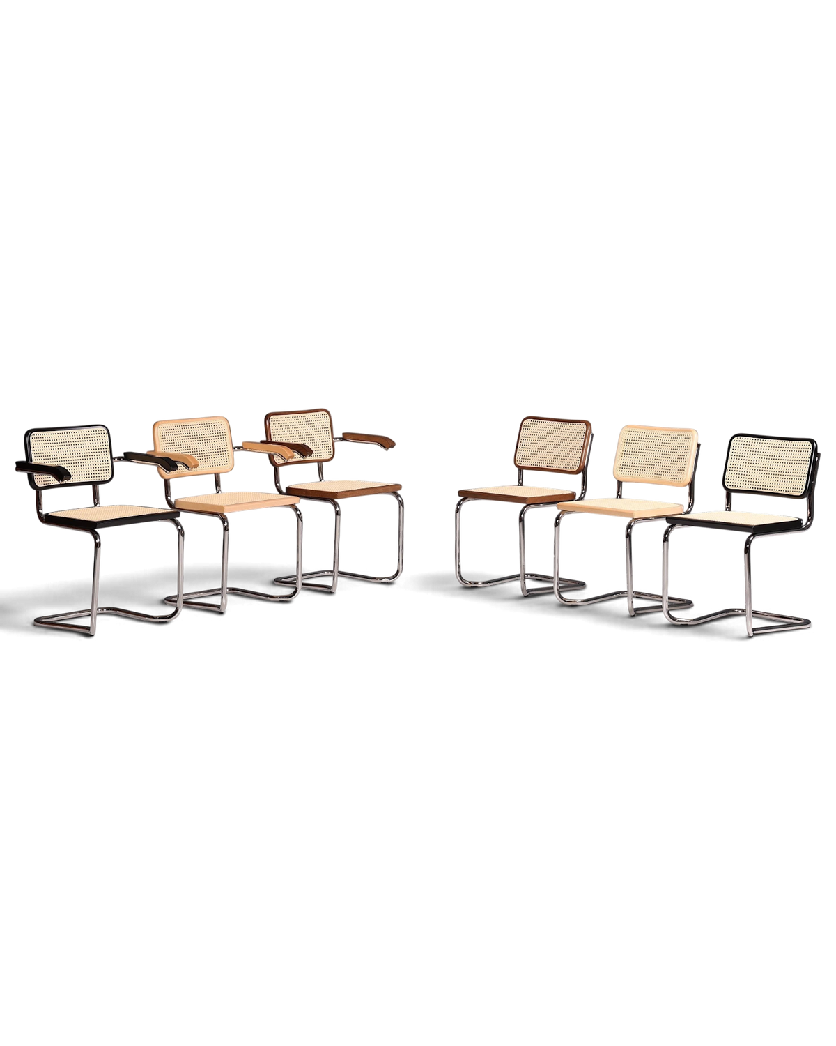 Korbgeflecht Freischwinger Armlehnstuhl &amp;quot;Milano&amp;quot; Made in Italy Beige Wippstuhl Sekretär Stuhl Esszimmer Stuhl