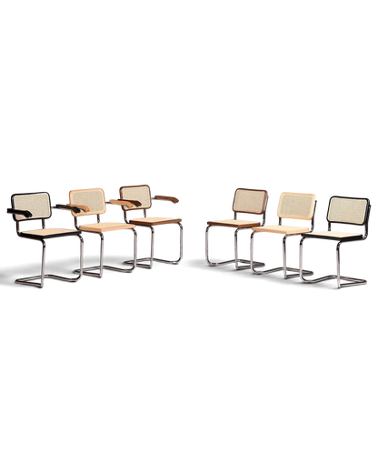 Korbgeflecht Freischwinger Armlehnstuhl &amp;quot;Milano&amp;quot; Made in Italy Beige Wippstuhl Sekretär Stuhl Esszimmer Stuhl