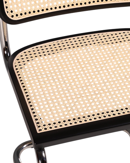 Korbgeflecht Freischwinger Stuhl &amp;quot;Milano&amp;quot; Made in Italy Schwarz Wippstuhl Esszimmer Stuhl Küchenstuhl