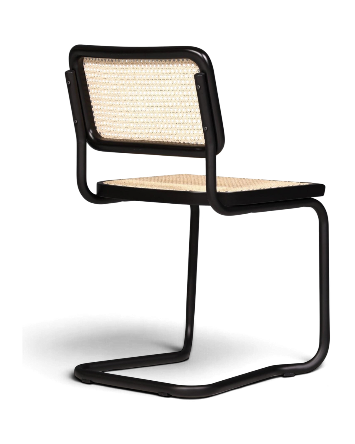 Freischwinger Stuhl &amp;quot;Milano&amp;quot; Made in Italy Schwarz Korbgeflecht Stuhl Wippstuhl Wiener Geflecht Küchenstuhl Sekretär Stuhl
