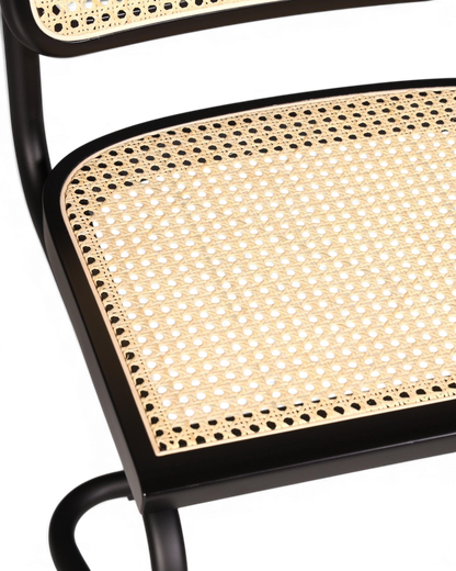 Freischwinger Stuhl &amp;quot;Milano&amp;quot; Made in Italy Schwarz Korbgeflecht Stuhl Wippstuhl Wiener Geflecht Küchenstuhl Sekretär Stuhl