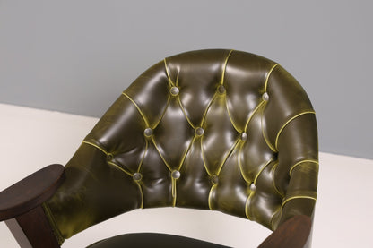 Luxuriöser &quot;Manchester Green&quot; Stuhl Esszimmerstuhl Lounge Stuhl im Chesterfield Design Bürostuhl