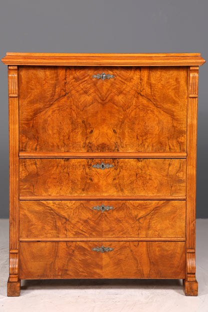 Stilvoller Biedermeier Sekretär Vertiko Louis Philippe  Kommode Schubladenkommode