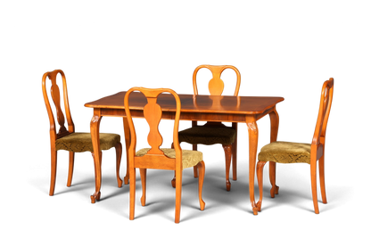 4x Wunderschöne Chippendale Stühle Barock Stil Stuhlset Polsterstuhl Set Küchenstühle Esszimmer Stühle