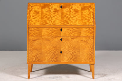 Schlichter Mid Century Sekretär Vintage Schreibmöbel echt Holz Kommode Office Secretary