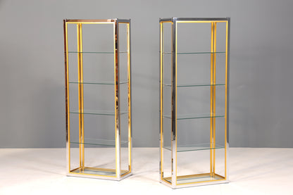 Wunderschönes Bücherregal Design by Renato Zevi Chrome Regal Mid Century Buchablage 2 von 2