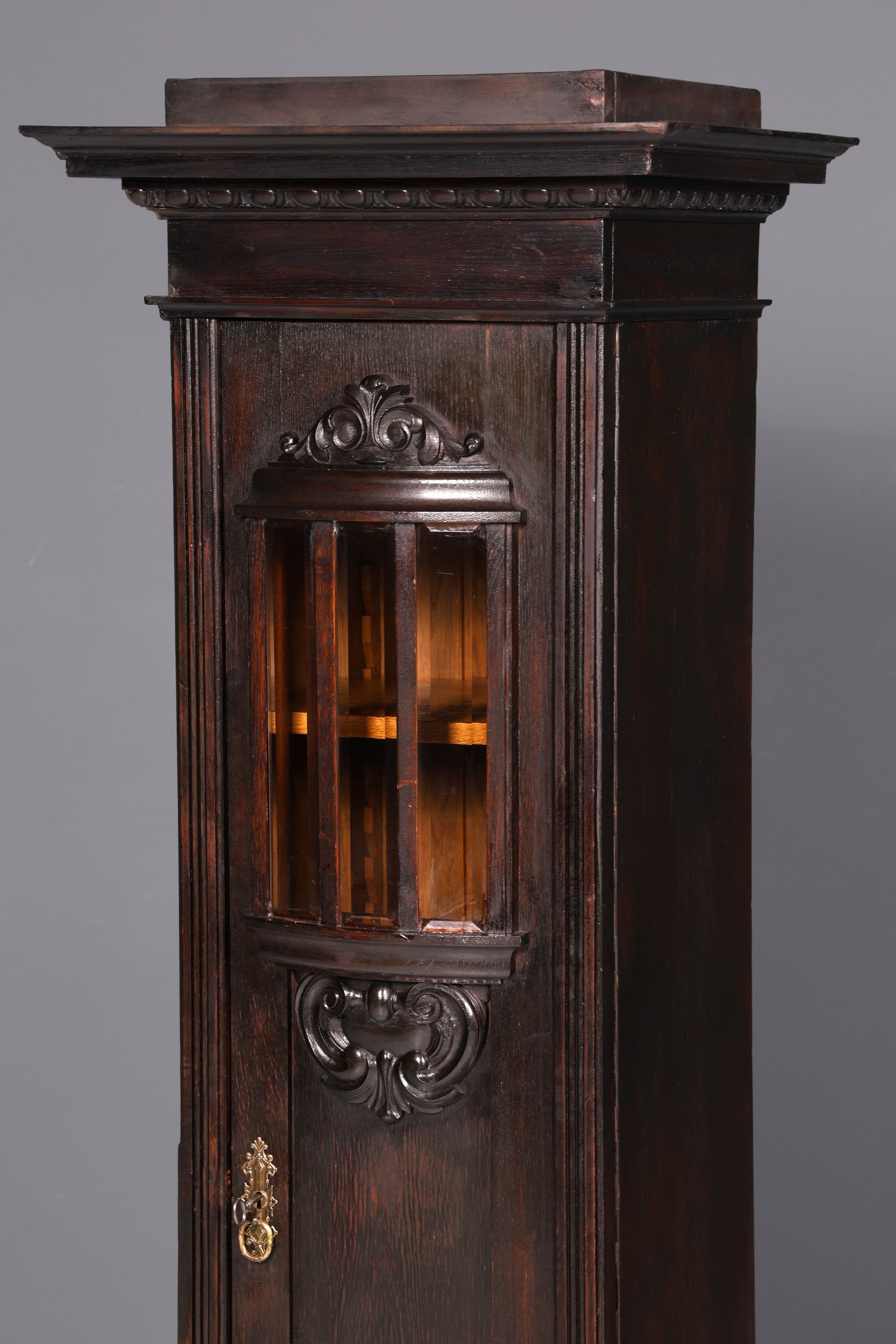 Magnificent Art Nouveau oak display cabinet, antique bookcase, dish cabinet, glass cabinet, antique cabinet, 2 of 2