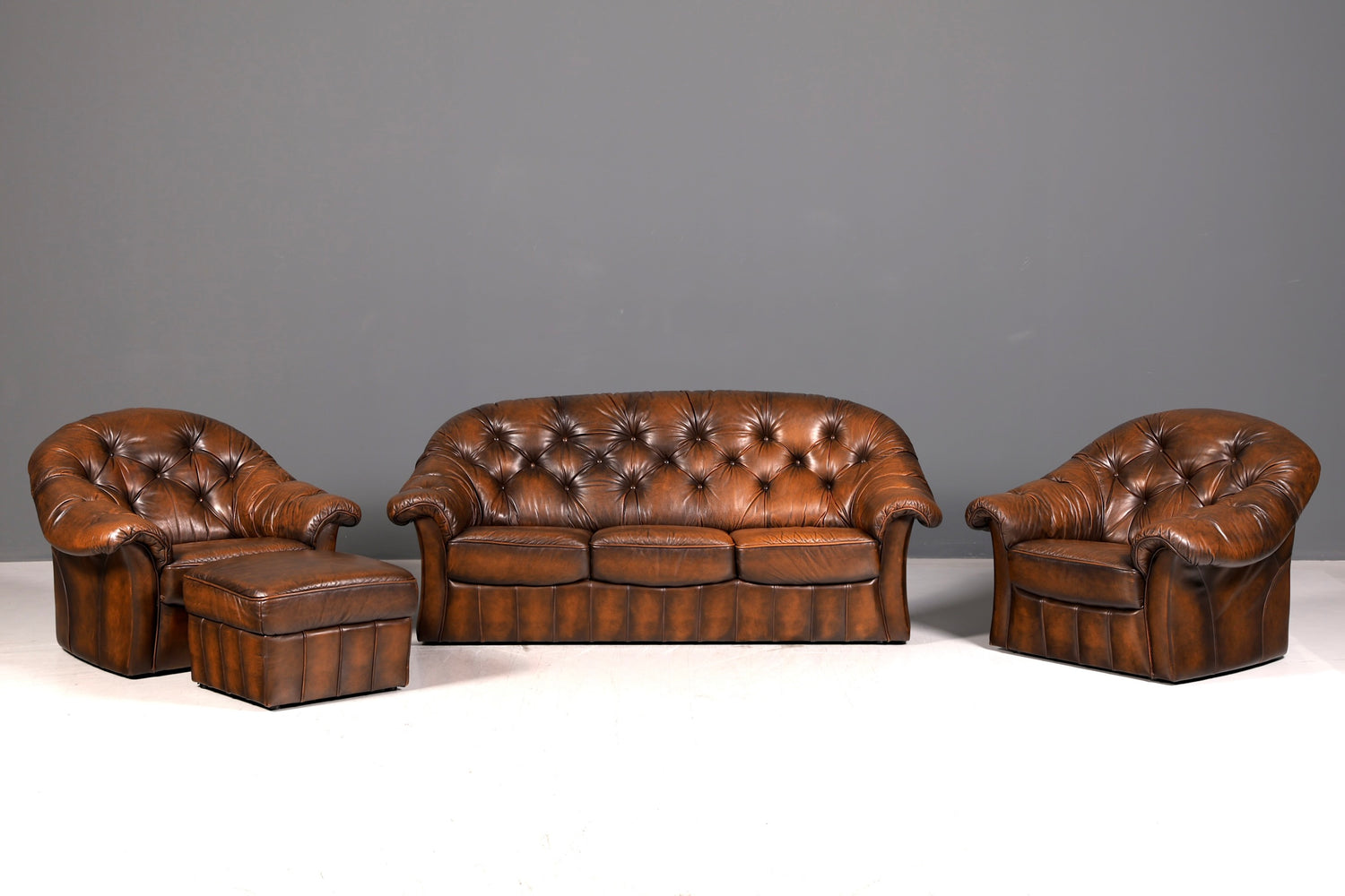 Wunderschöner Original Chesterfield Ledersessel Echt Leder Englisch Herrensessel Vintage