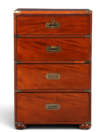 Hauptstadt Möblerei maritime Military Chest Kommode aus massivem Holz mit dekorativen Messingbeschlägen