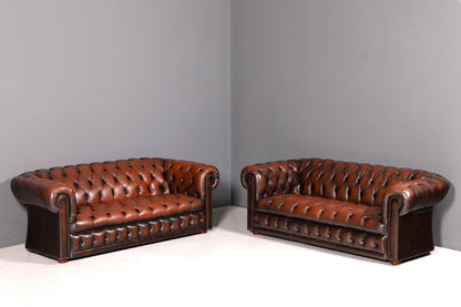 Wunderschönes Original Chesterfield Sofa 2-Sitzer Couch Englisches echt Leder Sofa UK 2 von 2