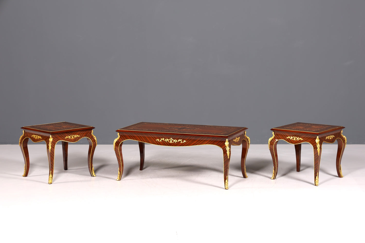 BILDER TAUSCHEN  Traumhafter Barock Stil Couchtisch Intarsien Antik Messing Wohnzimmer Tisch Ablage