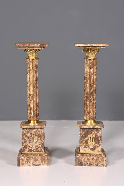 Edle Barock Stil Säule Marmor Louis XV Blumensäule Naturstein Sockel Ablage