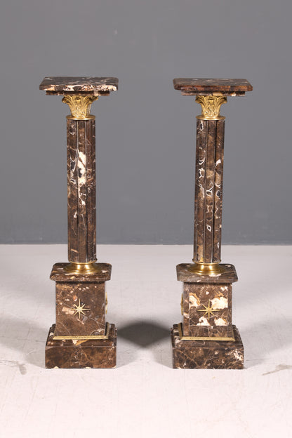 Prächtige Barock Stil Säule Louis XV Marmor Blumensäule Naturstein Sockel Ablage
