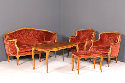 Edler Chippendale Armlehnsessel Barock Stil Sessel Samt Stoff Armchair Sessel 1 von 2