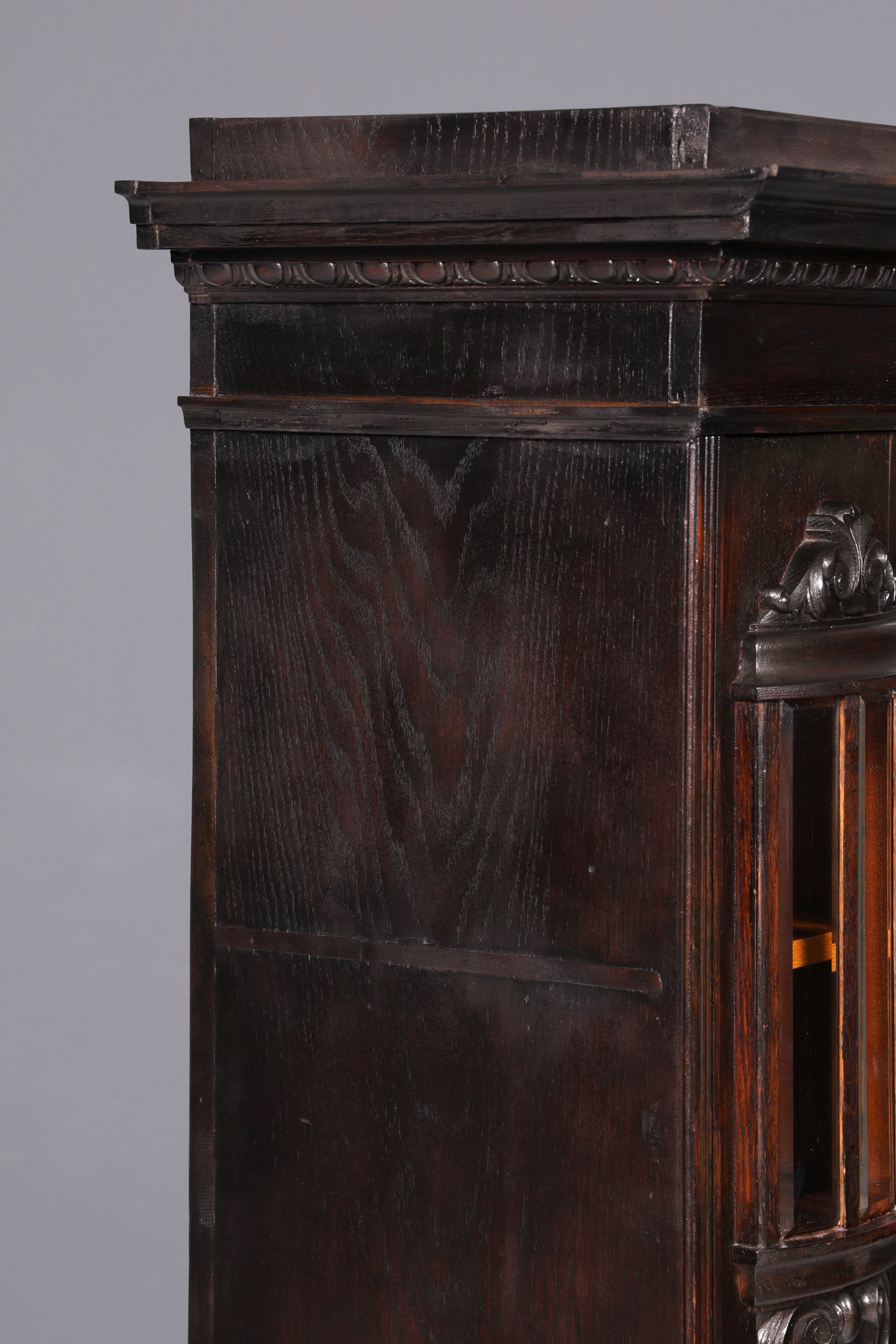 Magnificent Art Nouveau oak display cabinet, antique bookcase, dish cabinet, glass cabinet, antique cabinet, 2 of 2