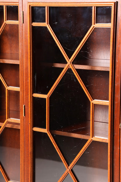 Beeindruckende Englische Vitrine Bibliothek Bücherschrank Glasvitrine Buffet Schrank Echt Holz Antik Vintage