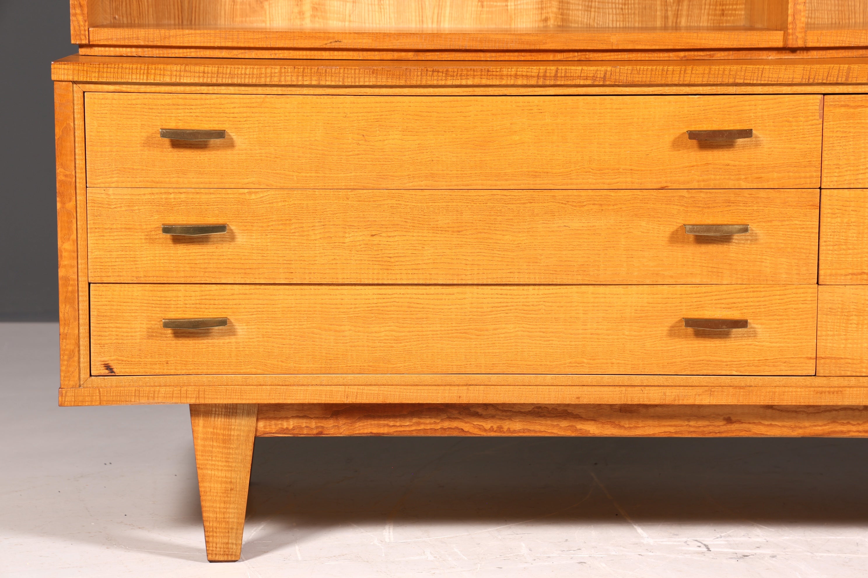 Wunderschöner XXL Mid Century Schrank Bücherregal Vintage Regal Bibliothek Holz Bookshelf