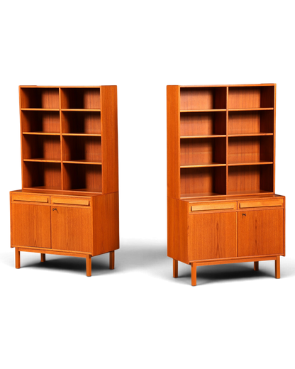 Traumhaftes Mid Century Regal Teak Holz Schrank Danish Design Retro Kommode Vintage Bücherregal 60er Jahre 2 von 2