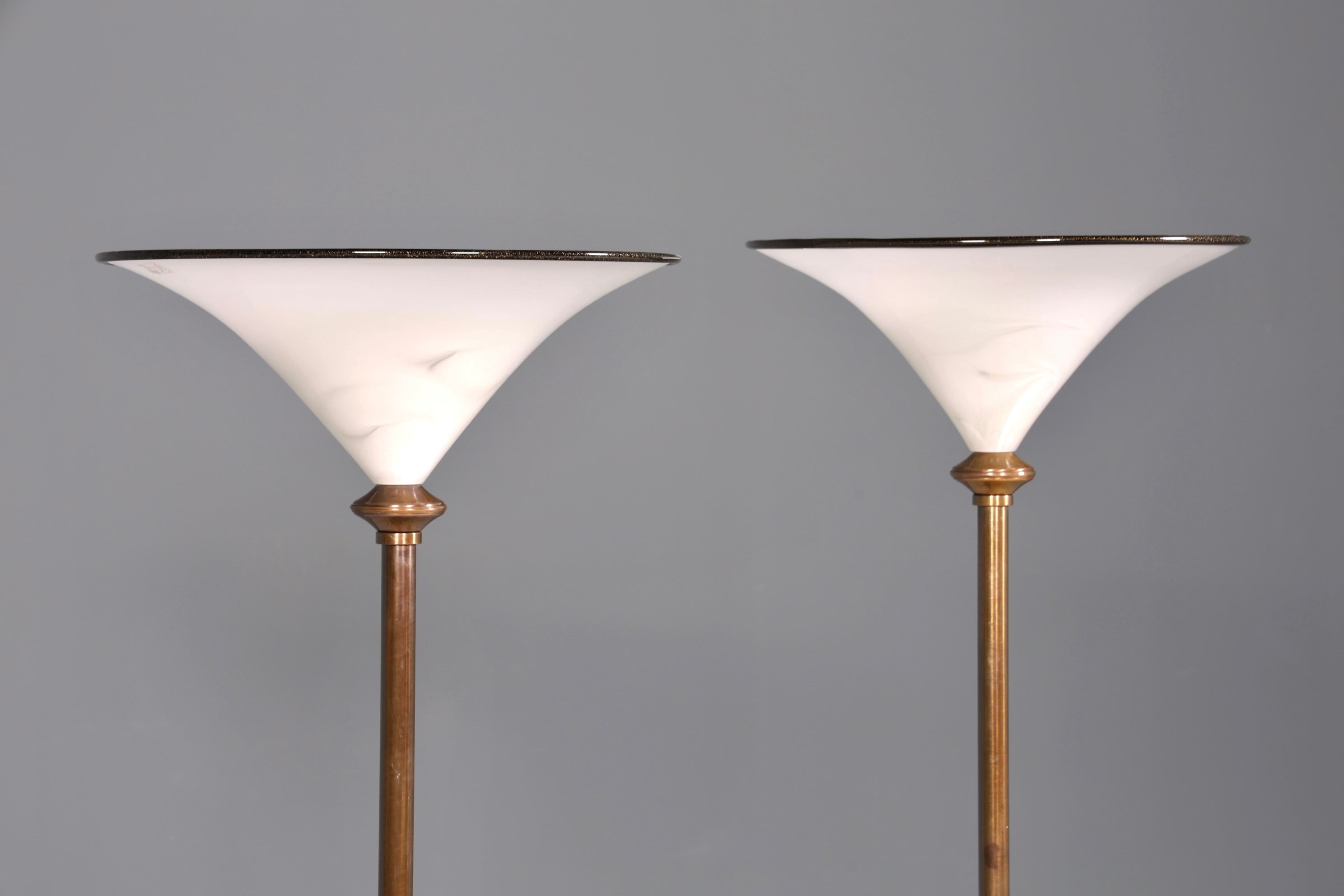 Beautiful Italian floor lamp by Barovier &amp;amp; Toso, Murano glass lampshade, uplighter, floor lamp, 2 of 2