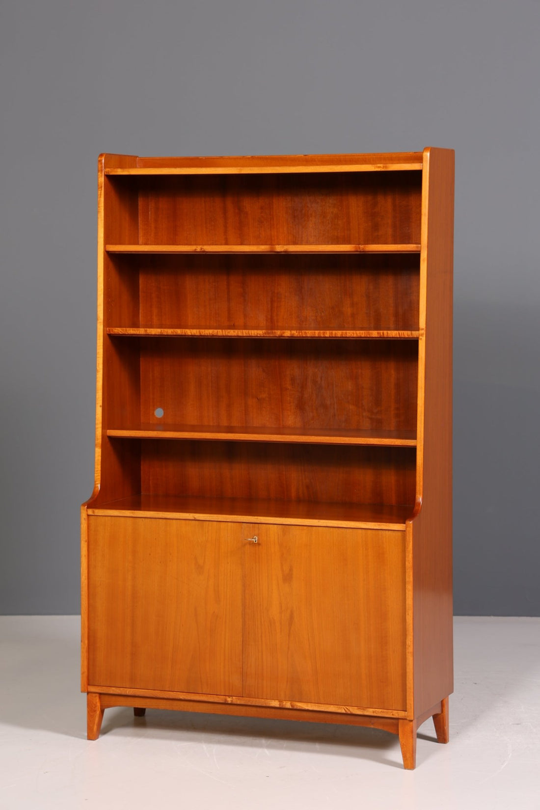 Schlichtes Mid Century Regal Bücherregal Retro Schrank Danish Design Kommode 2 von 2